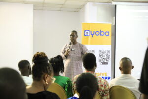 Joseph Owoeye, Segment Manager, Enterprise Business, addressing participants at the Ayoba SME Accelerator Nigeria 2023, Activation Day in Lagos. 20th Oct 2023.